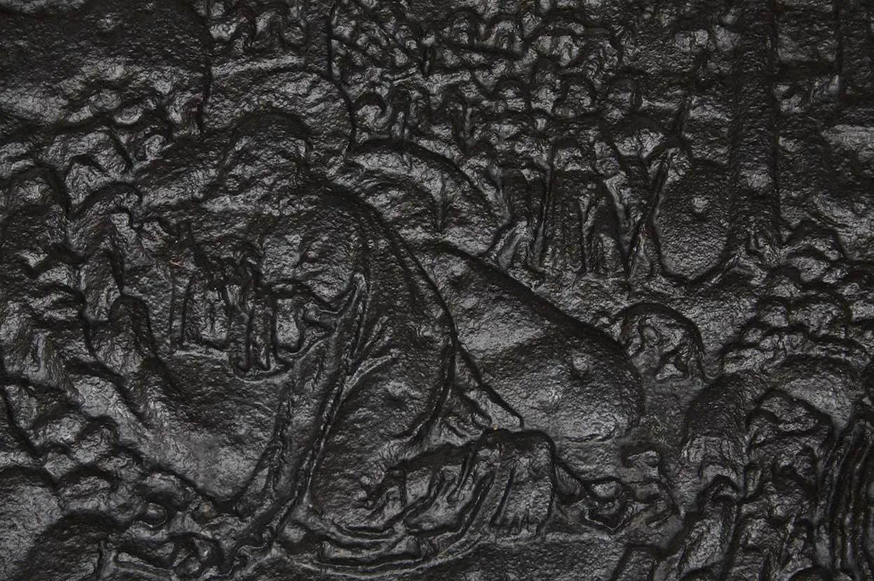 Large Early Swedish Cast Iron Stove Plate with Coat of Arms