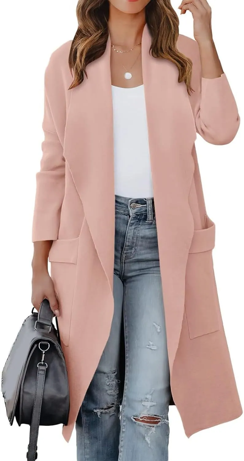 LCMTWX Winter Coat Women Long Suit Collar Printed Pocket Jacket Womens Winter Coats Trench Coat Women Coats for Women