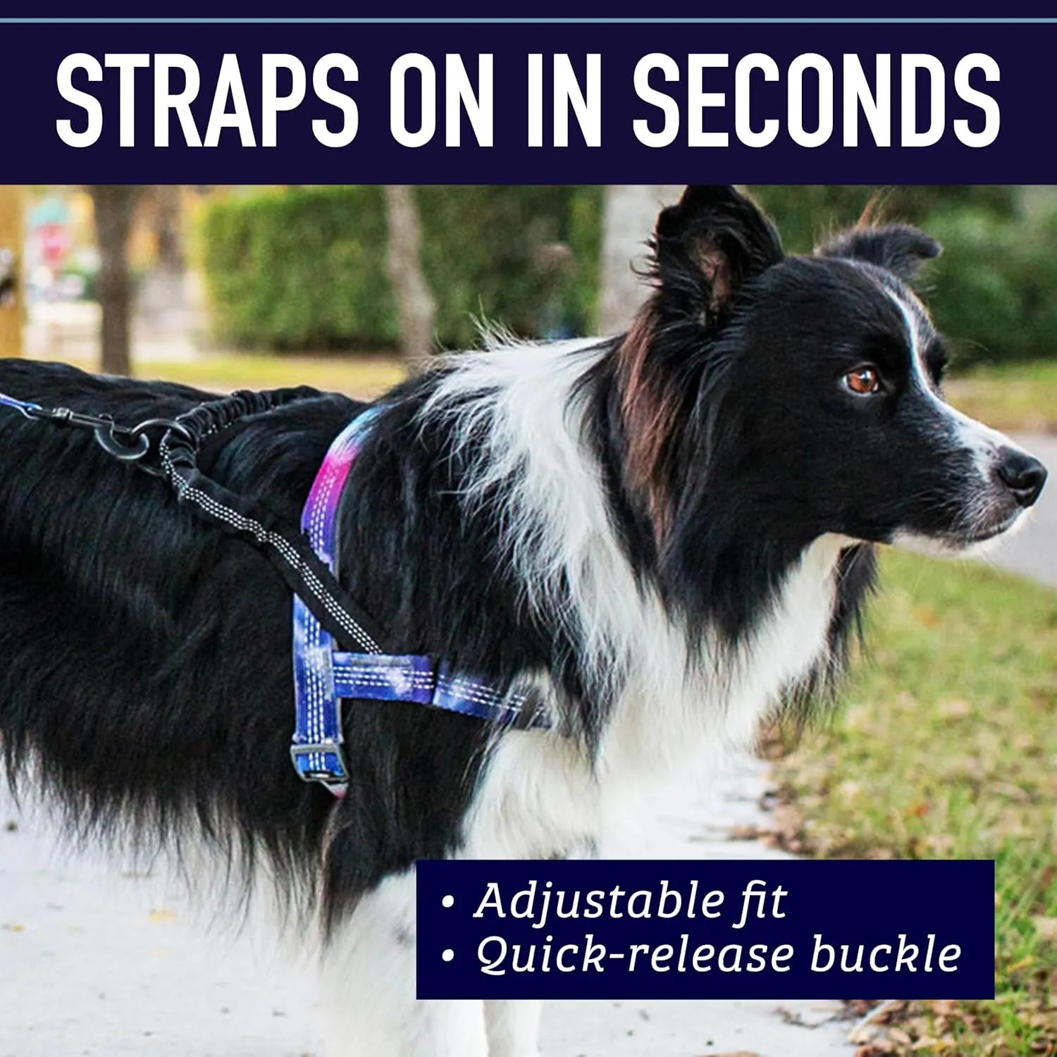 Leash Boss No Pull Dog Harness - Easy Walk for Small, Medium, Large Pets - Reflective No Pull Pet Harness with Rear and Front Clip - Large Blanket Pattern Design with Handle