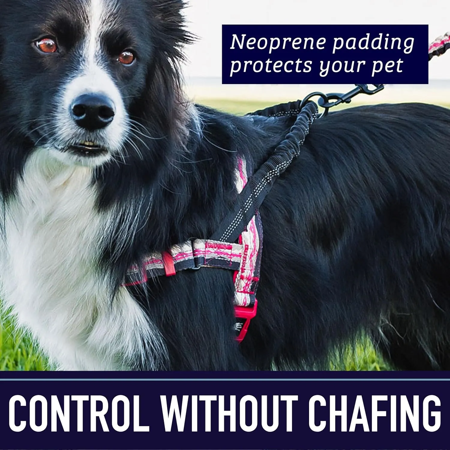 Leash Boss No Pull Dog Harness - Easy Walk for Small, Medium, Large Pets - Reflective No Pull Pet Harness with Rear and Front Clip - Large Blanket Pattern Design with Handle