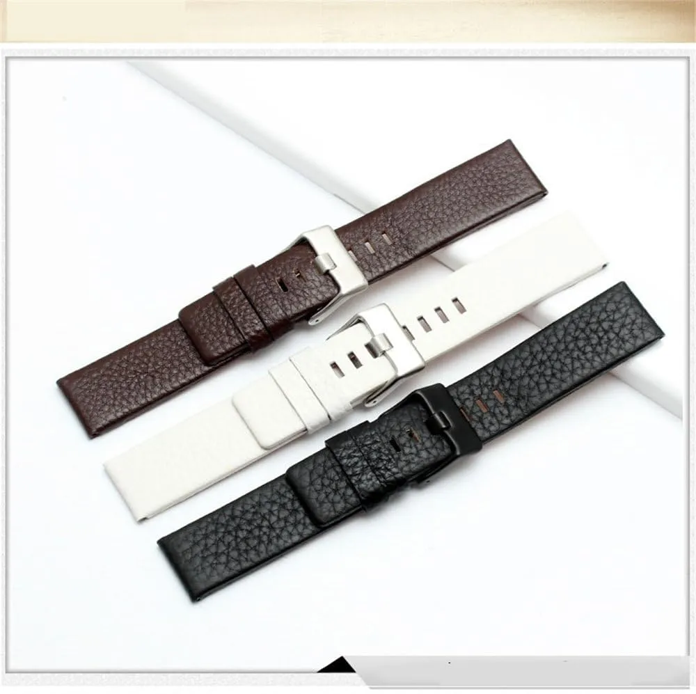 Leather watchband for Diesel DZ7259 DZ7256 DZ7265 Black White Brown 22mm 24mm 26mm 28mm 30mm 32 34mm strap