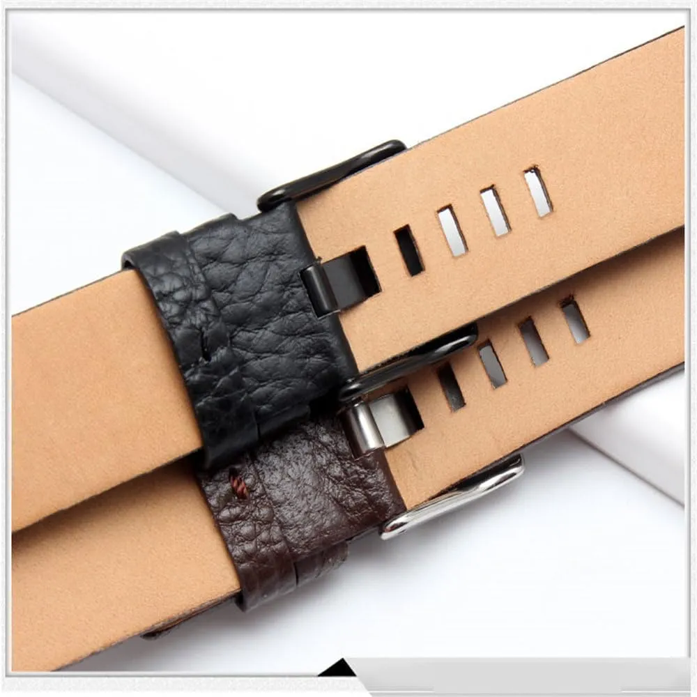 Leather watchband for Diesel DZ7259 DZ7256 DZ7265 Black White Brown 22mm 24mm 26mm 28mm 30mm 32 34mm strap
