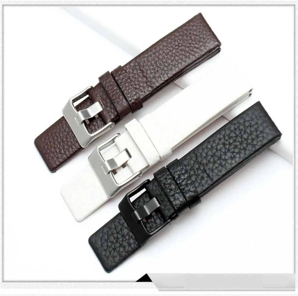 Leather watchband for Diesel DZ7259 DZ7256 DZ7265 Black White Brown 22mm 24mm 26mm 28mm 30mm 32 34mm strap