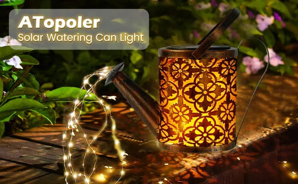 LED Solar Watering Can Light Hanging Lantern