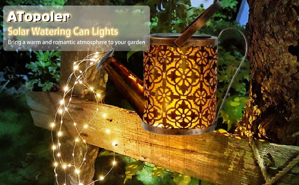 LED Solar Watering Can Light Hanging Lantern