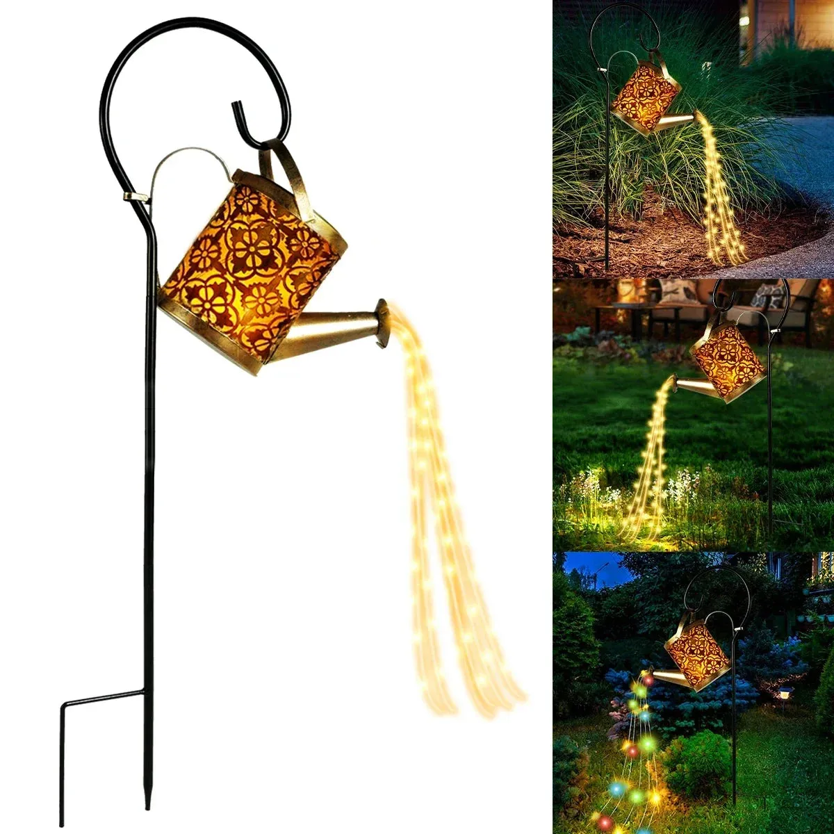 LED Solar Watering Can Light Hanging Lantern