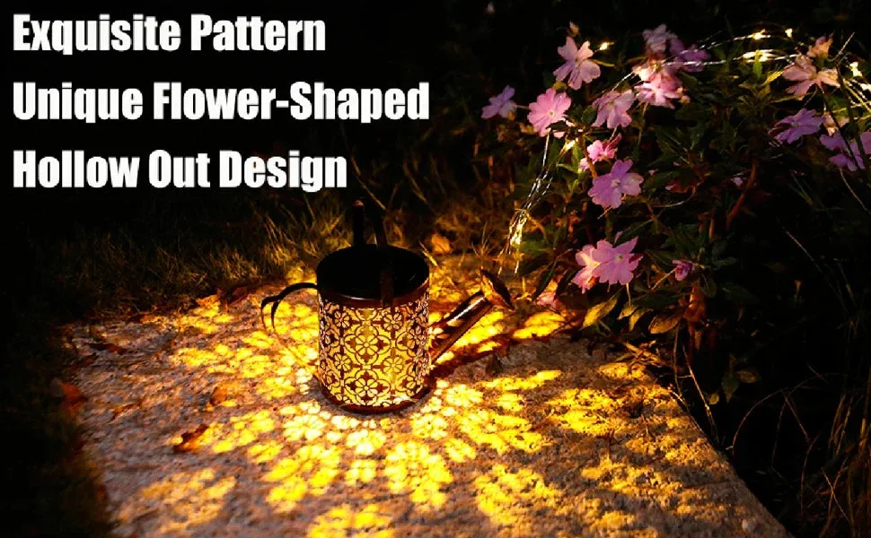 LED Solar Watering Can Light Hanging Lantern
