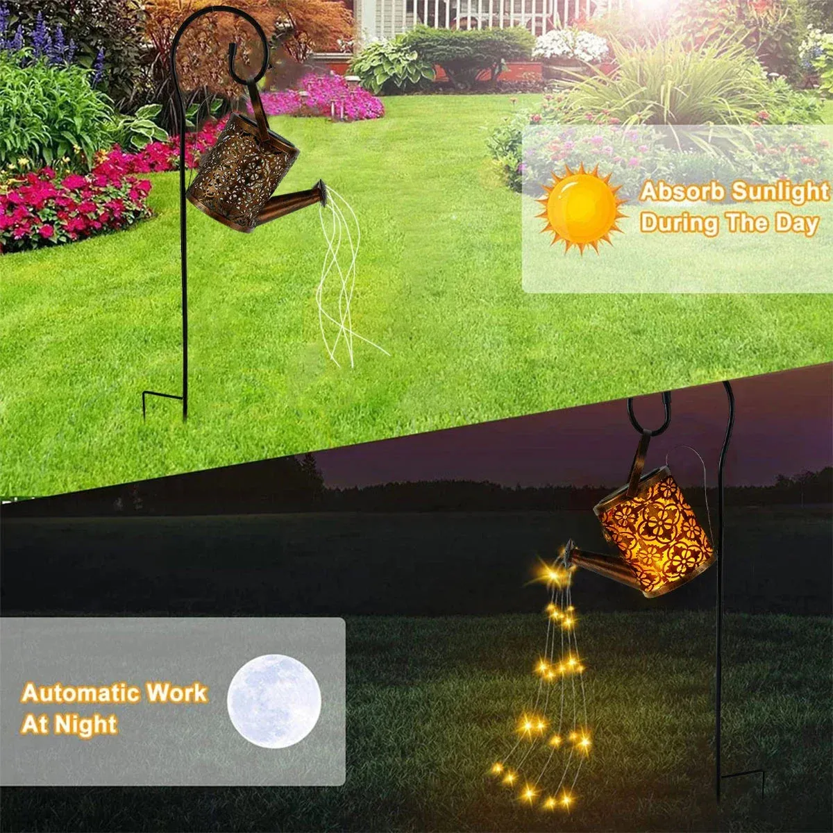 LED Solar Watering Can Light Hanging Lantern