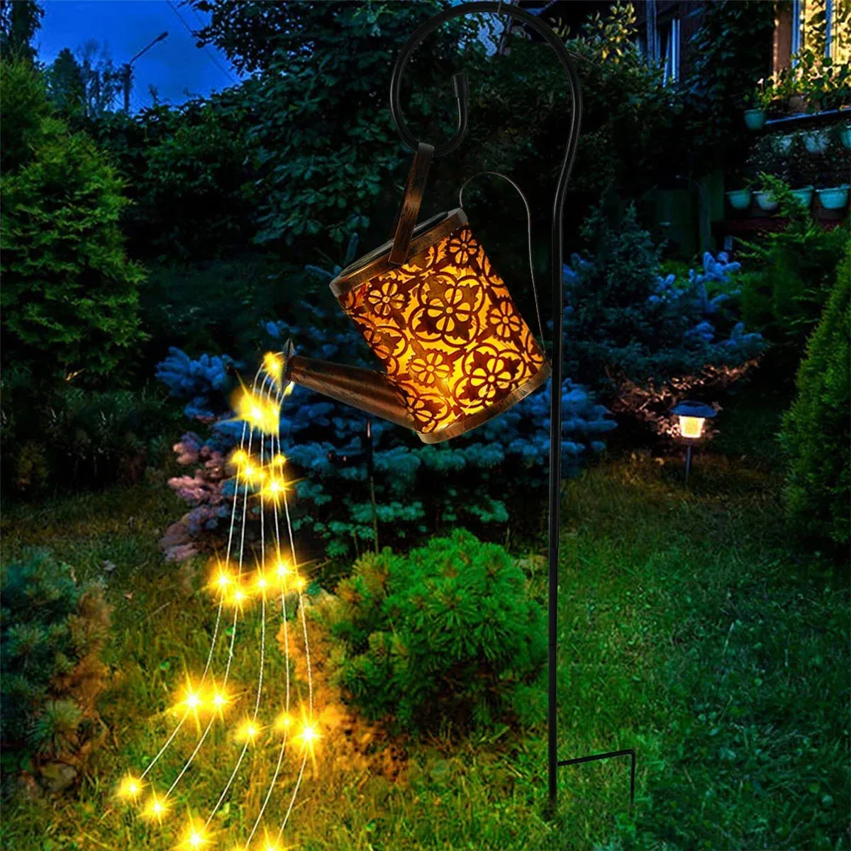 LED Solar Watering Can Light Hanging Lantern