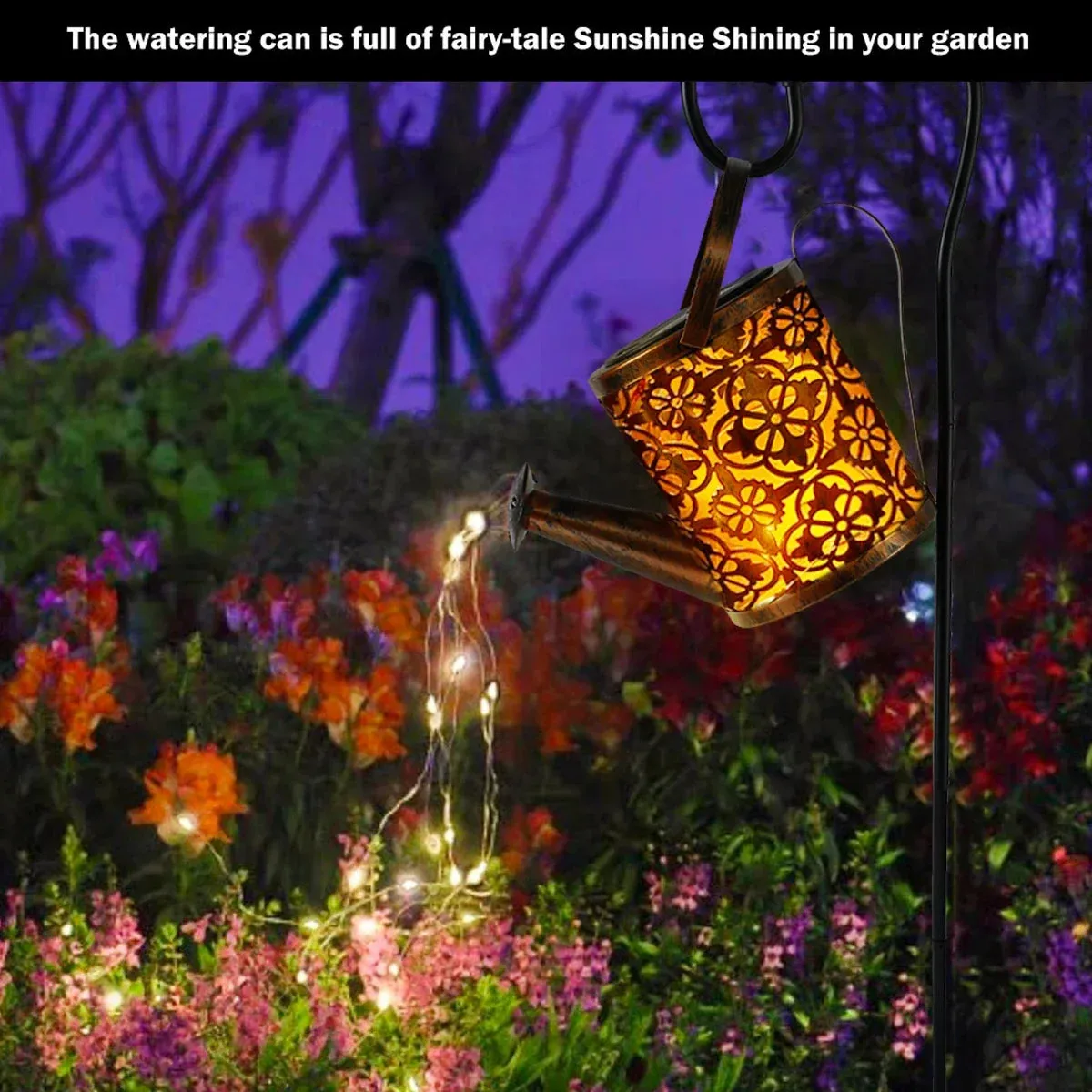 LED Solar Watering Can Light Hanging Lantern