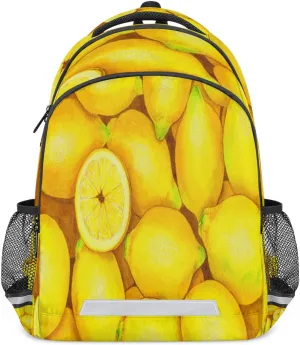 Lemon Fruit Backpack, Lightweight Backpack with Reflective Strip Travel Bag Casual Daypack Laptop Bag(Yellow)