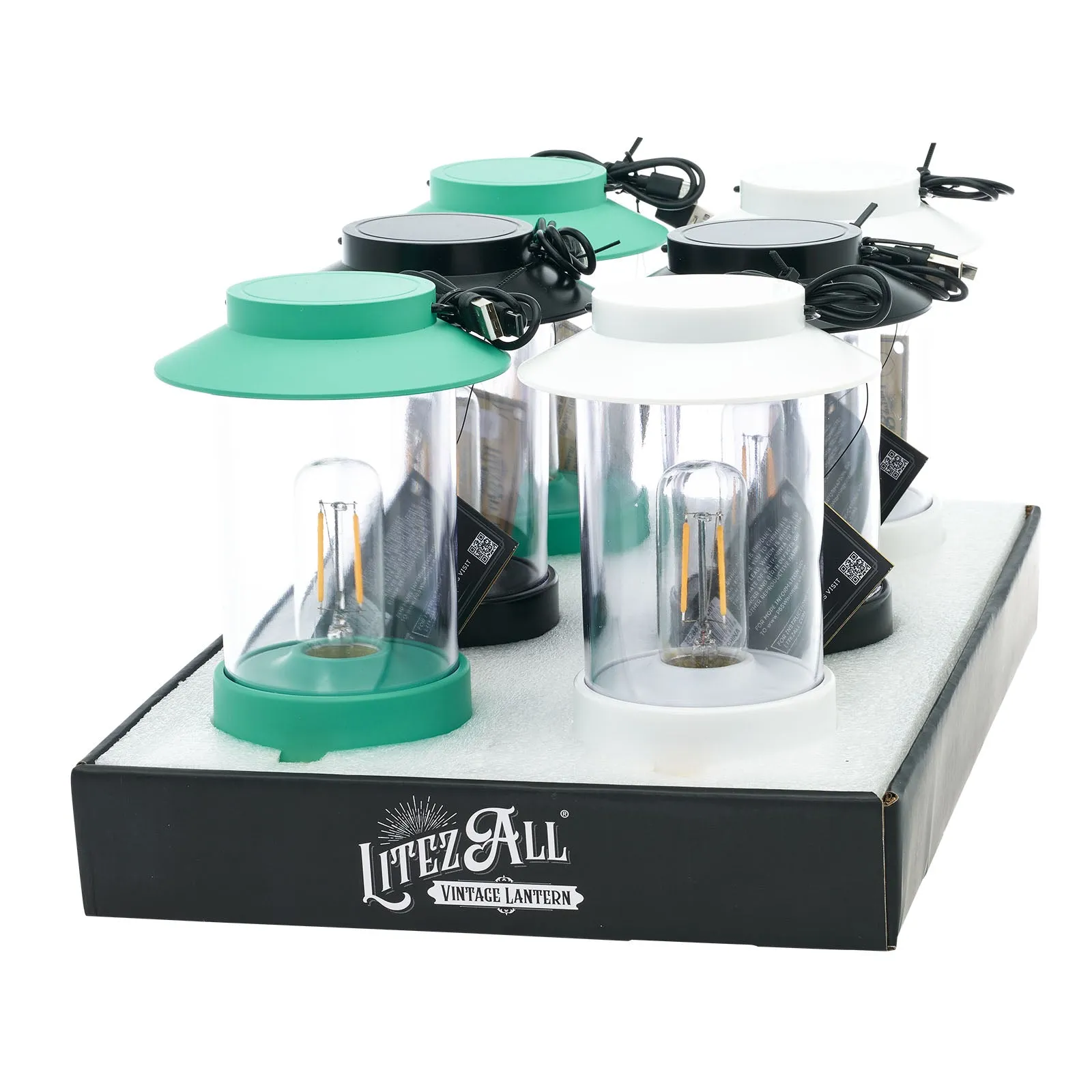 LitezAll Lantern with Dimmable Warm White Filament LED