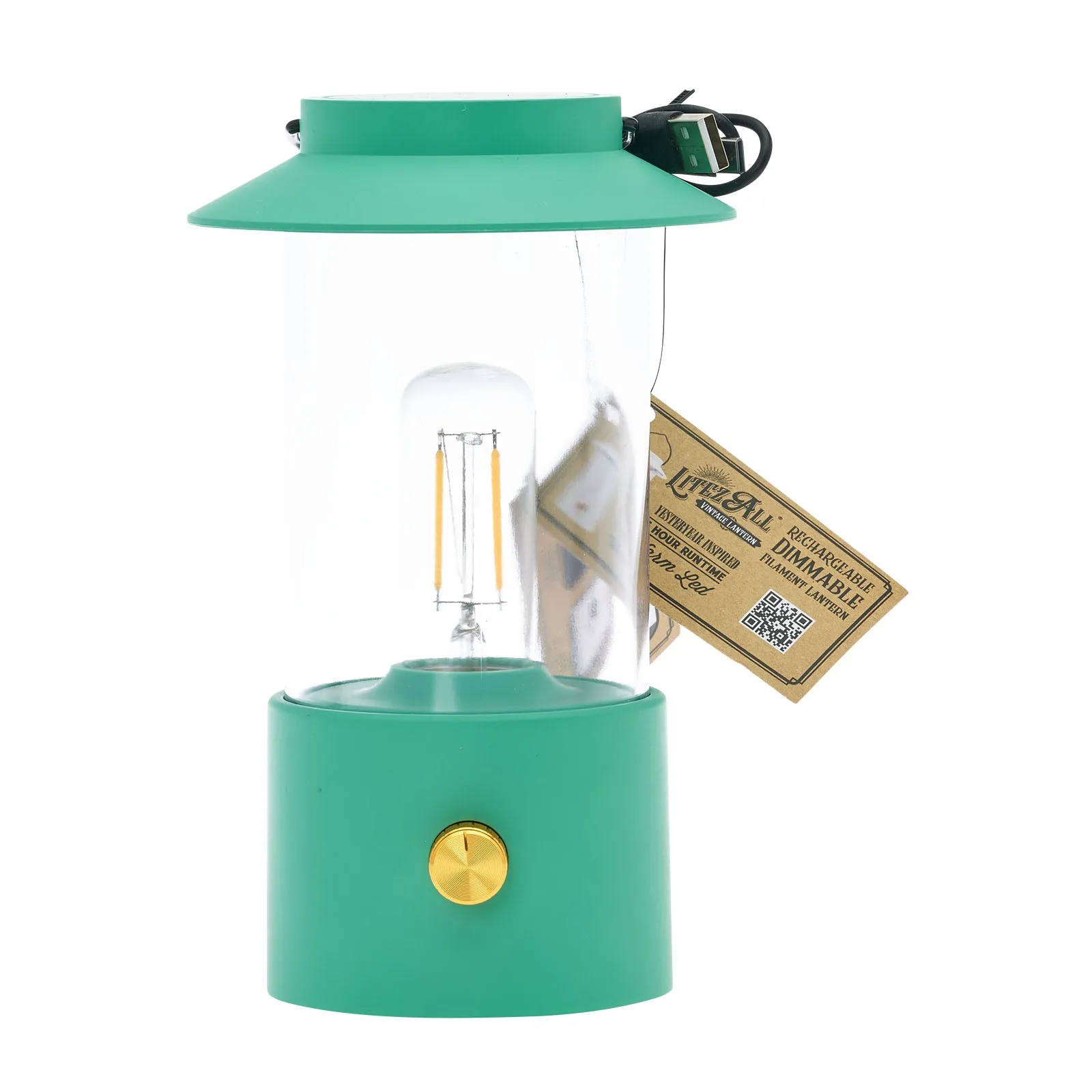 LitezAll Lantern with Dimmable Warm White Filament LED