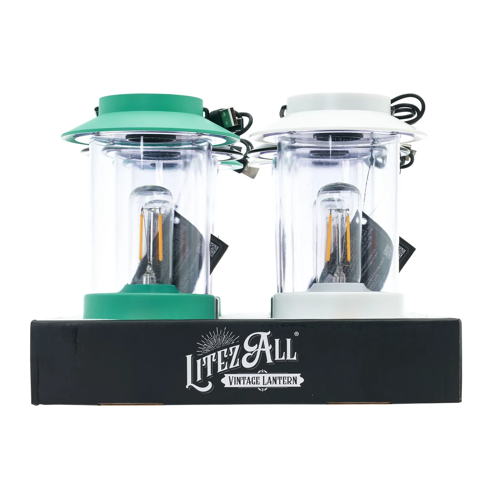LitezAll Lantern with Dimmable Warm White Filament LED