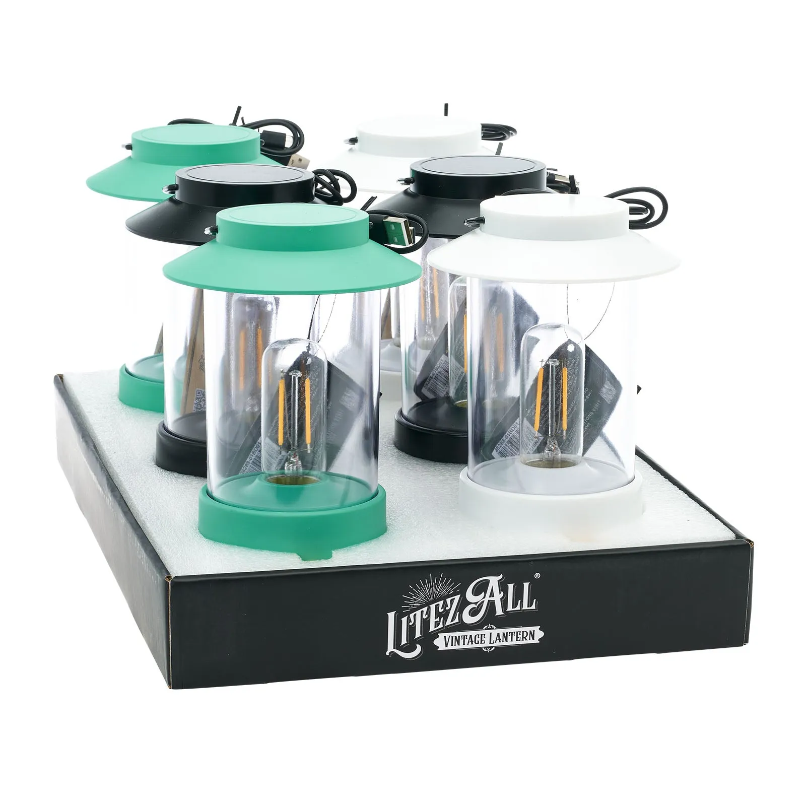 LitezAll Lantern with Dimmable Warm White Filament LED