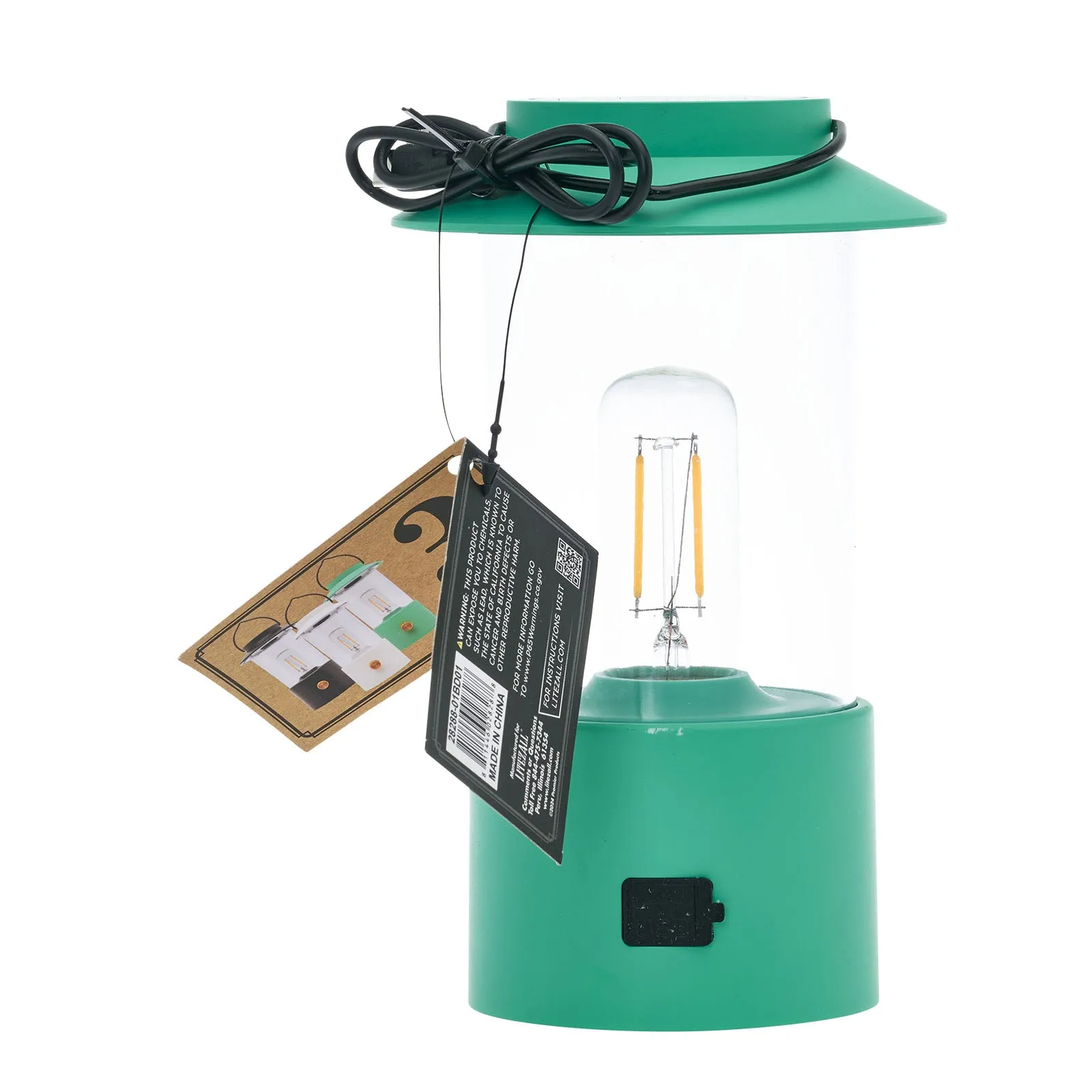 LitezAll Lantern with Dimmable Warm White Filament LED