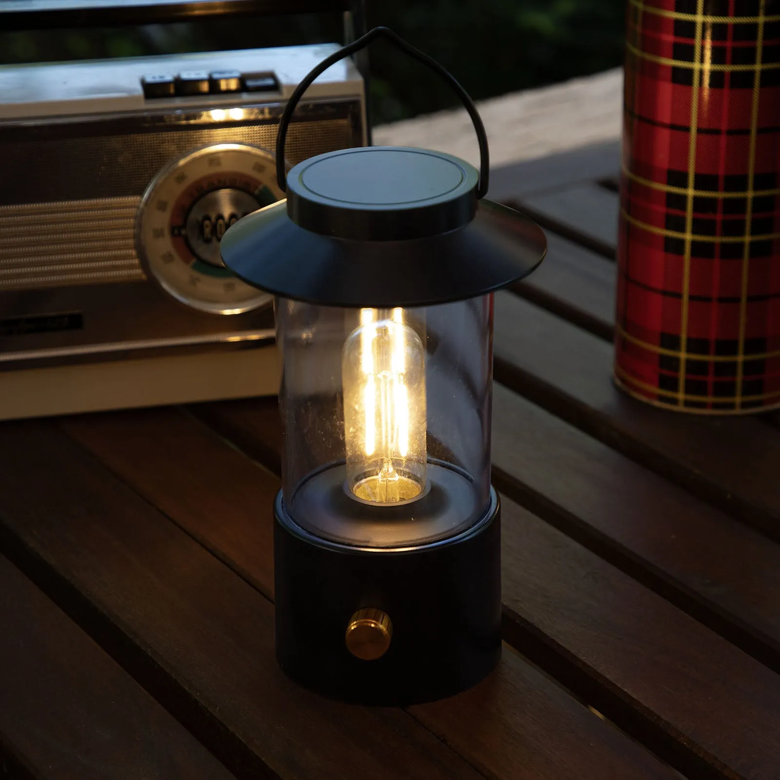 LitezAll Lantern with Dimmable Warm White Filament LED