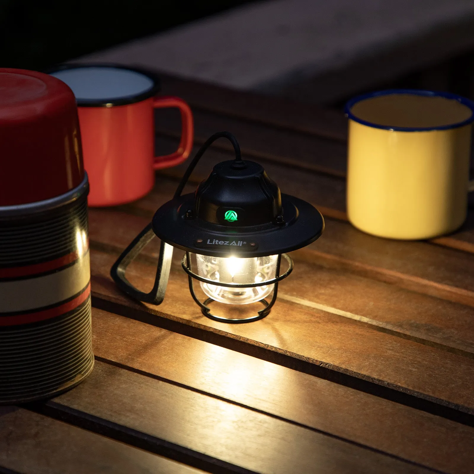 LitezAll Rechargeable Pine Cone Lantern 4 Light Modes