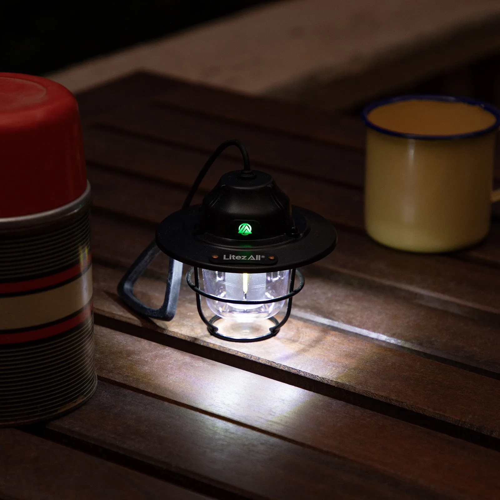 LitezAll Rechargeable Pine Cone Lantern 4 Light Modes