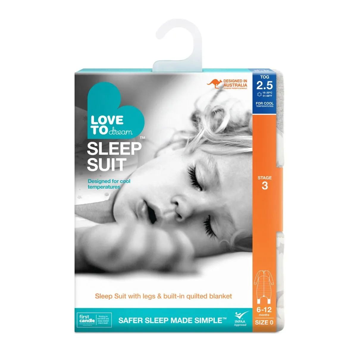 Love to Dream Sleep Suit™ Cool 2.5 Tog - Moonlight White