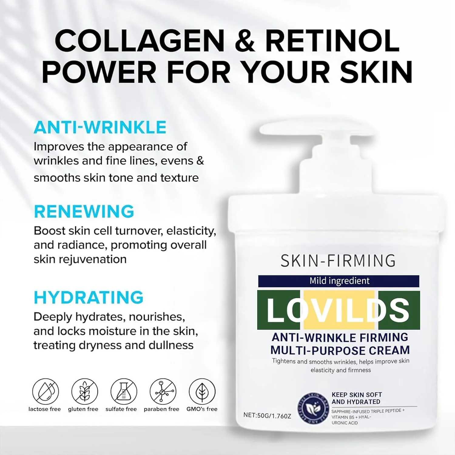 LOVILDS Skin Tightener, LOVILDS Skin Firming Cream, Skin Firming Rejuvenating Cream for All skin Types (2 Bottle)