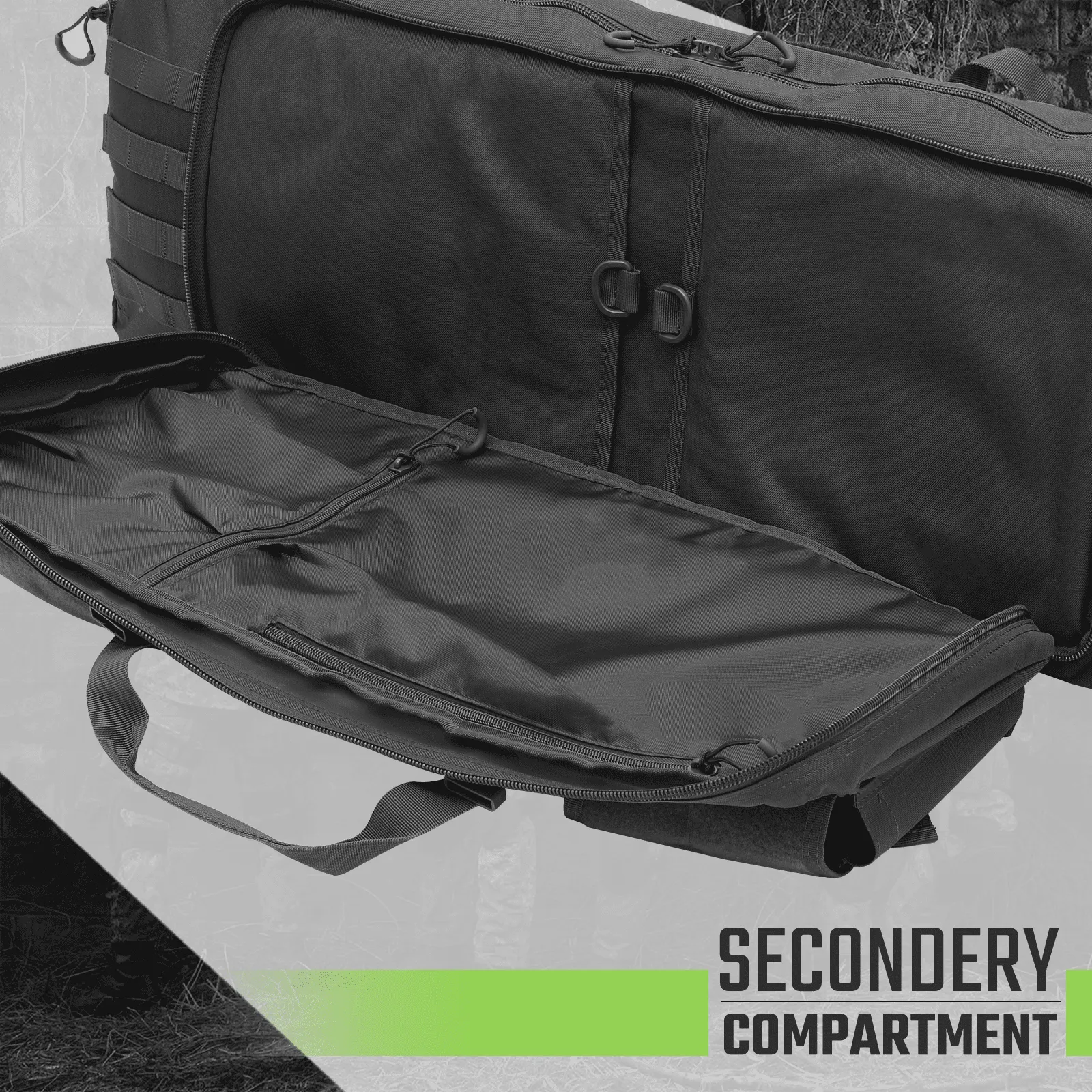 Magshion 36 inch Double Gun Case Carrying Backpack With Foam Divider and Lockable Zipper, Soft Padded Long Gun Storage Bag, Black