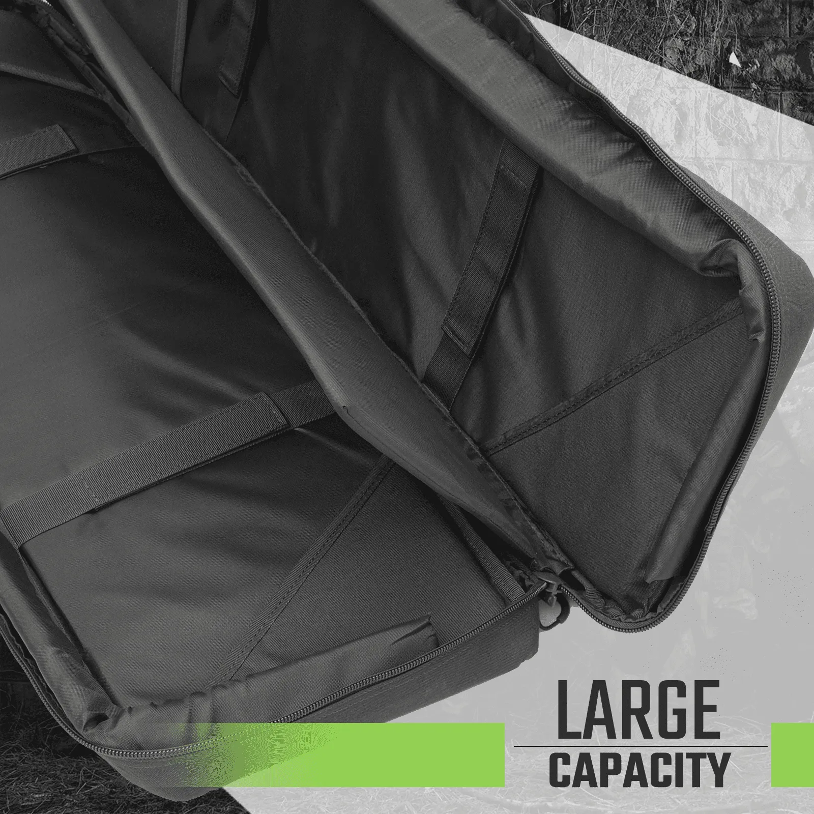 Magshion 36 inch Double Gun Case Carrying Backpack With Foam Divider and Lockable Zipper, Soft Padded Long Gun Storage Bag, Black
