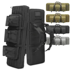 Magshion 36 inch Double Gun Case Carrying Backpack With Foam Divider and Lockable Zipper, Soft Padded Long Gun Storage Bag, Black