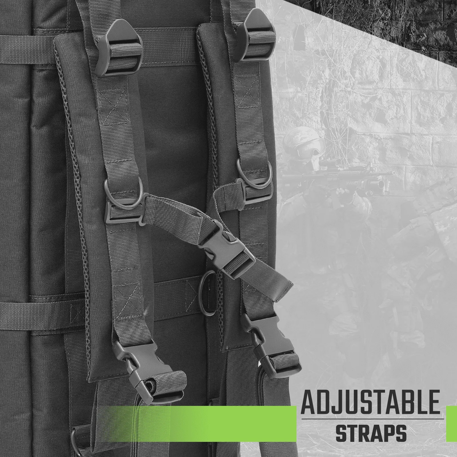 Magshion 36 inch Double Gun Case Carrying Backpack With Foam Divider and Lockable Zipper, Soft Padded Long Gun Storage Bag, Black