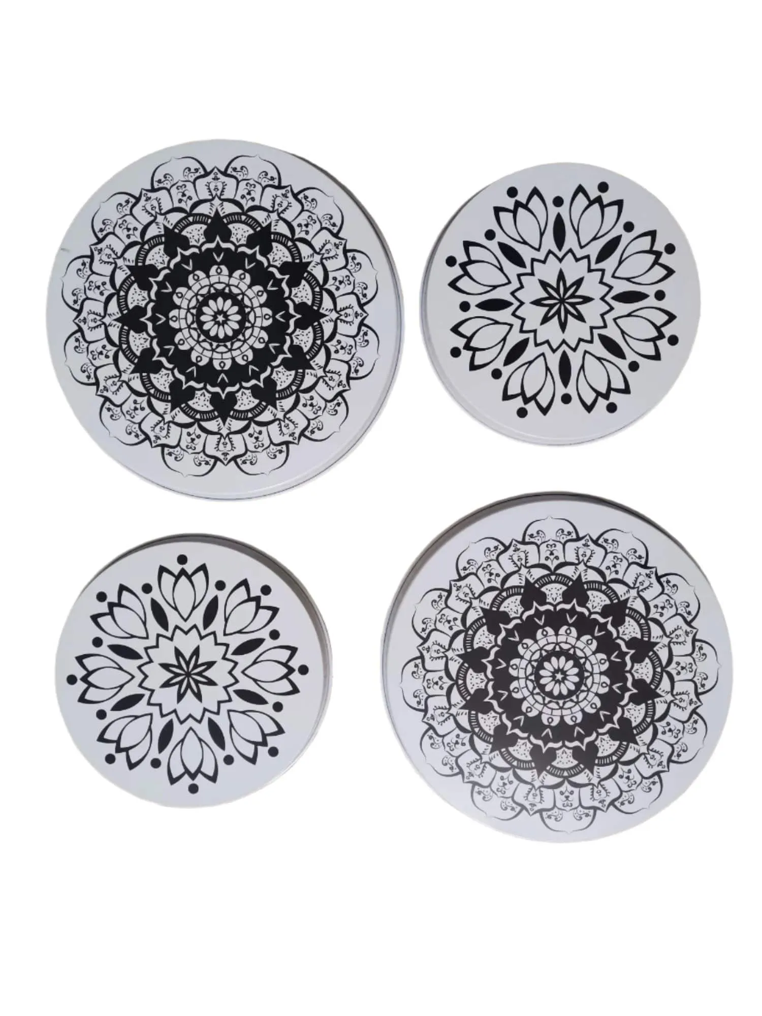 Mainstay 4 Pce Stainless Steel Stove Plate Covers Monotone Mandala MAV2566