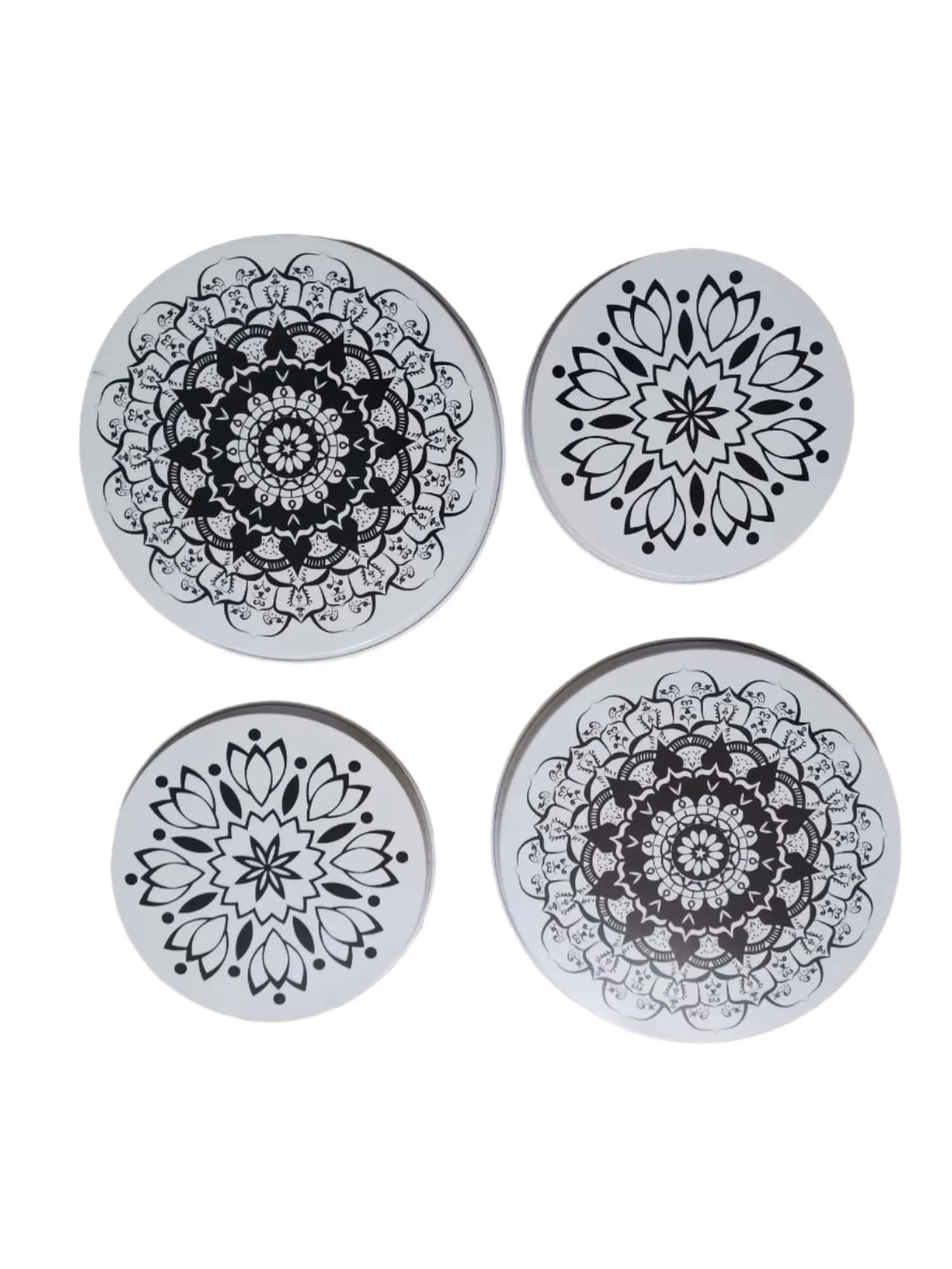 Mainstay 4 Pce Stainless Steel Stove Plate Covers Monotone Mandala MAV2566