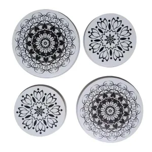 Mainstay 4 Pce Stainless Steel Stove Plate Covers Monotone Mandala MAV2566