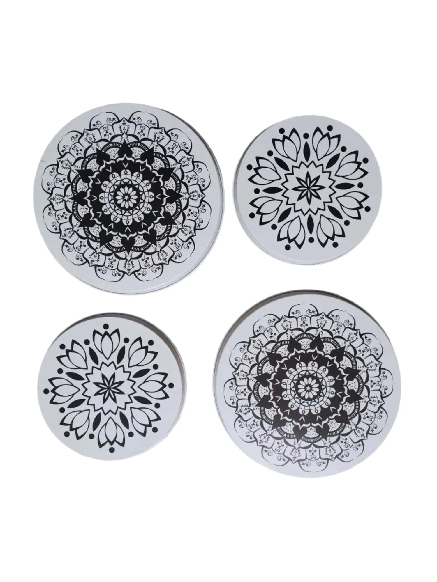 Mainstay 4 Pce Stainless Steel Stove Plate Covers Monotone Mandala MAV2566