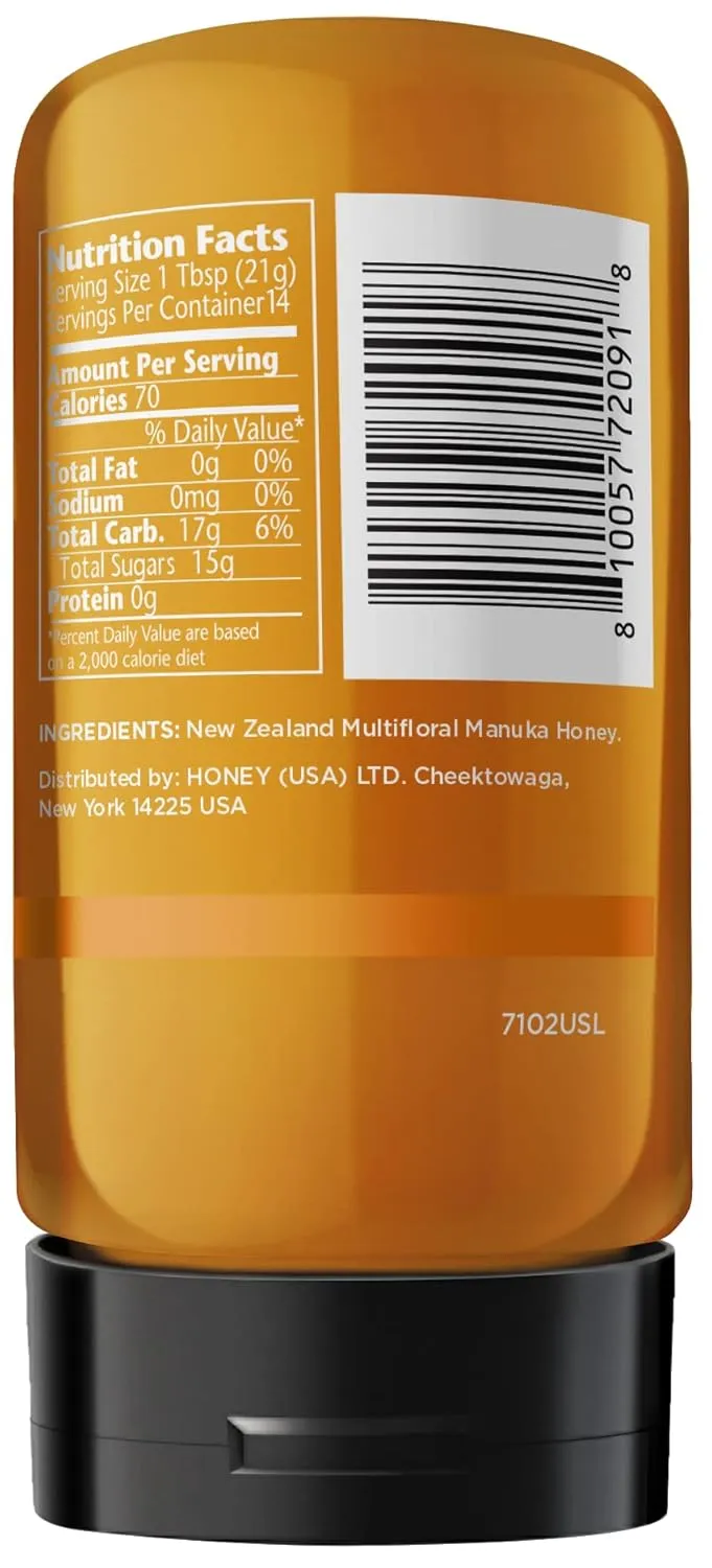 MANUKA DOCTOR - MGO 80  SQUEEZY Manuka Honey Multifloral, 100% Pure New Zealand Honey. Certified. Guaranteed. RAW. Non-GMO (10.58 oz)