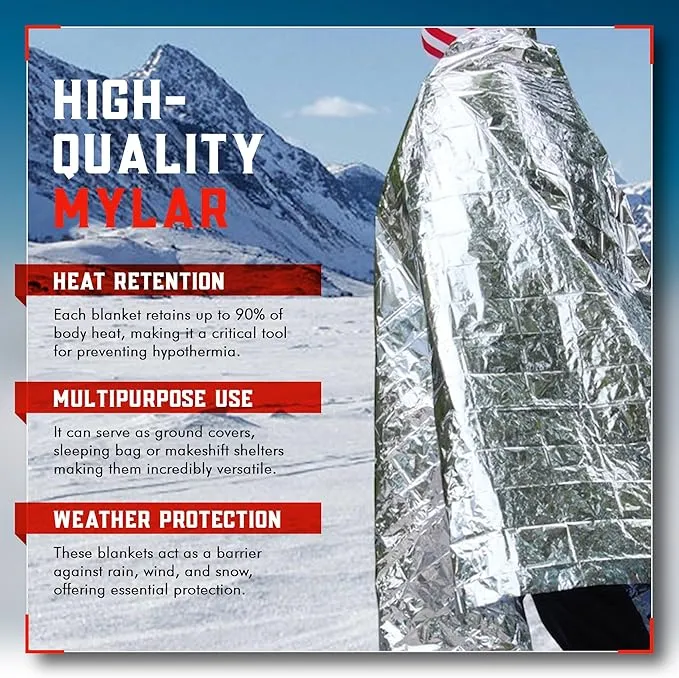 Mart Cobra Emergency Blankets x6 Survival Gear and Equipment Space Blanket Mylar Blankets Thermal Blanket Survival Blanket Survival Kits Emergency Kit Emergency Supplies Foil Blanket Camping Shelter
