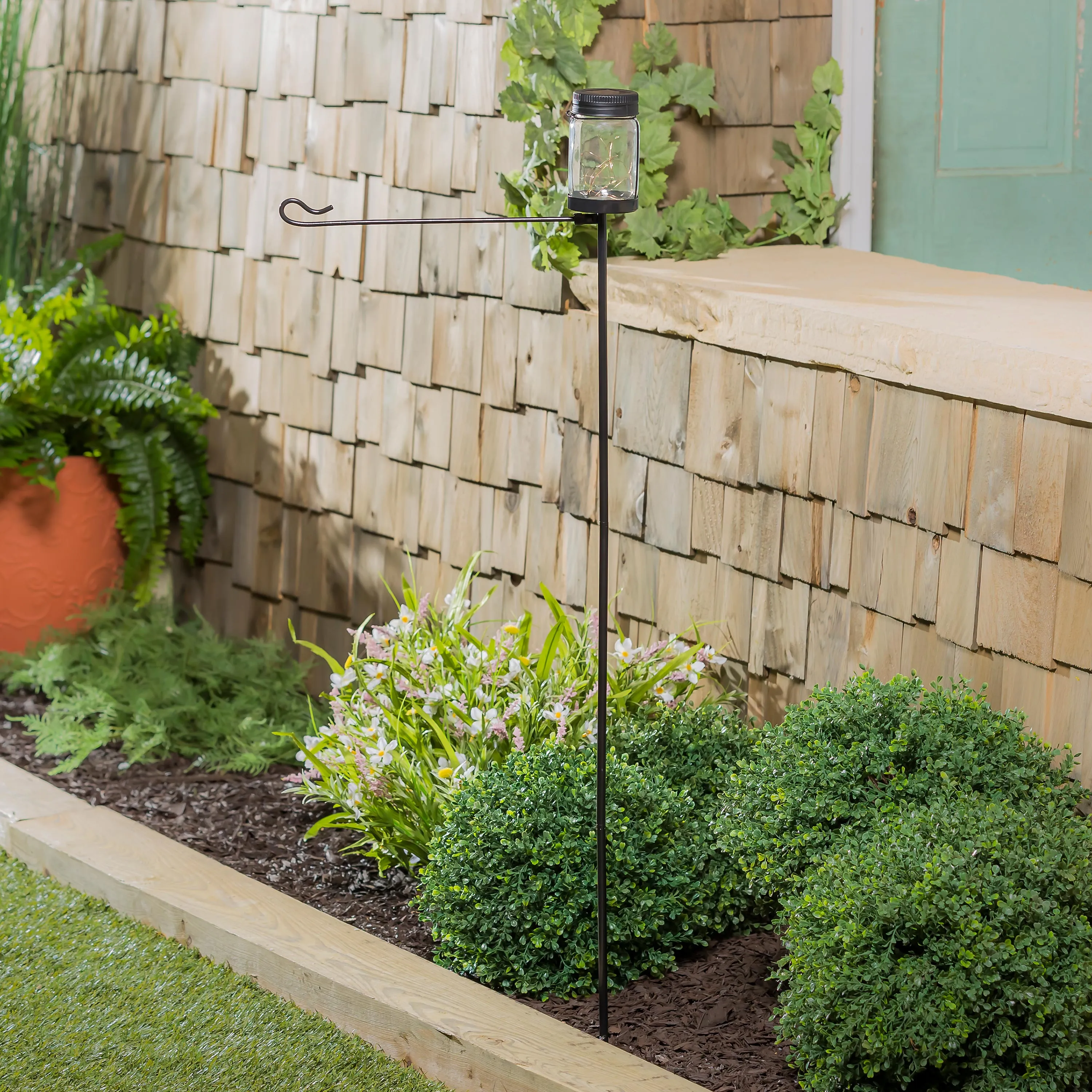 Mason Jar Solar Garden Flag Stand, KD