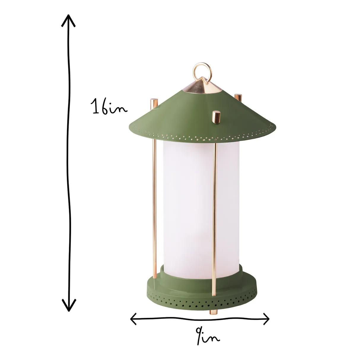 medium Stefan cordless lantern in Moss by the Novogratz