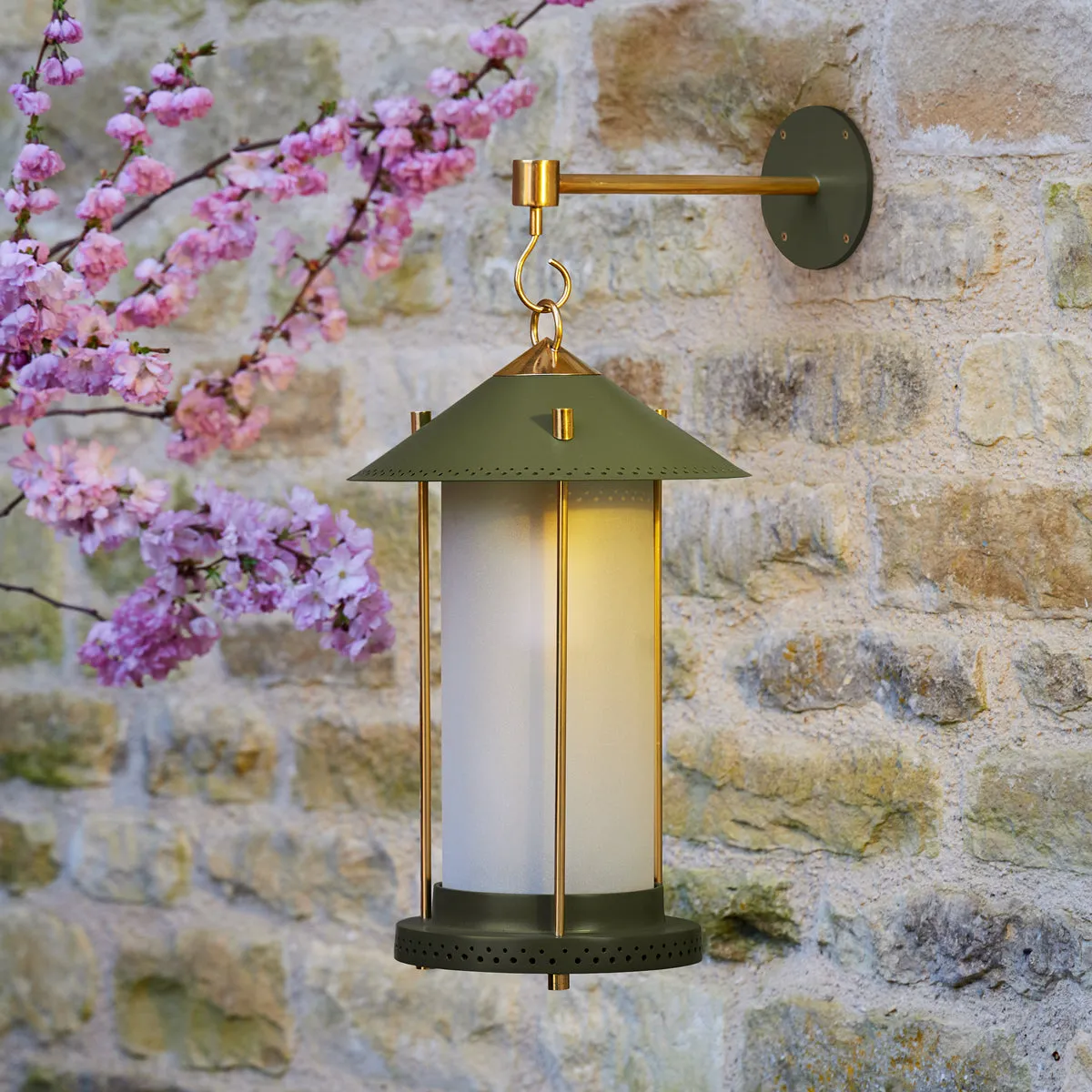 medium Stefan cordless lantern in Moss by the Novogratz