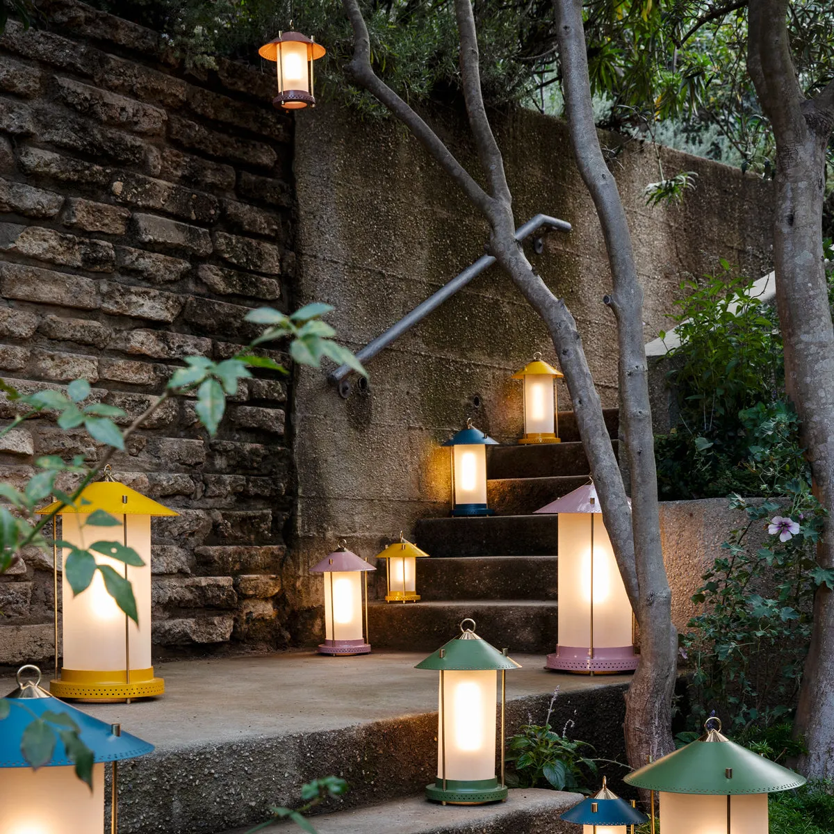 medium Stefan cordless lantern in Moss by the Novogratz