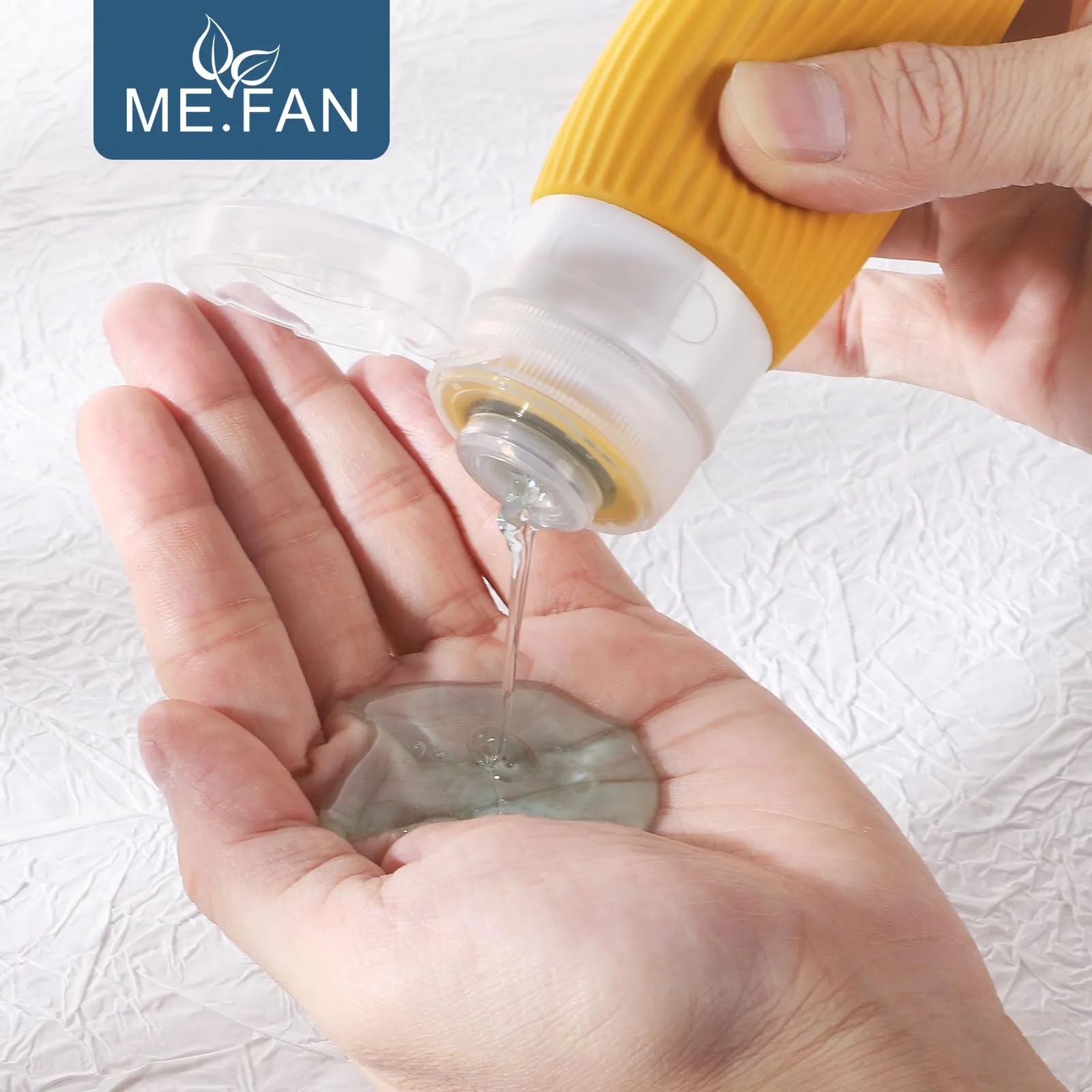 ME.FAN Travel Bottles for Toiletries, TSA Approved 3oz Silicone Travel Size Containers/Portable Split Bottle, Travel Accessories for Conditioner, Shampoo, Lotion - 4 Pack Morandi