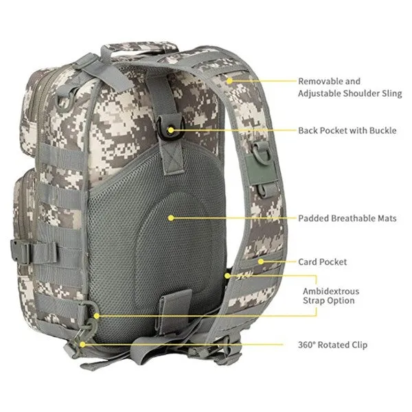 Men's Tactical Military Sling Shoulder Range Backpack