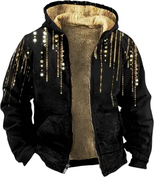 Mens Vintage Fleece Jacket Sherpa Lined Winter Coats Winter Warm Tactical Jackets Quilted Down Varsity Coat Hooded