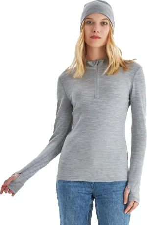 Merino Protect 100% Merino Wool Base Layer Women Thermals Underwear Lightweight Soft Long Sleeve Shirt for Hiking Skiing