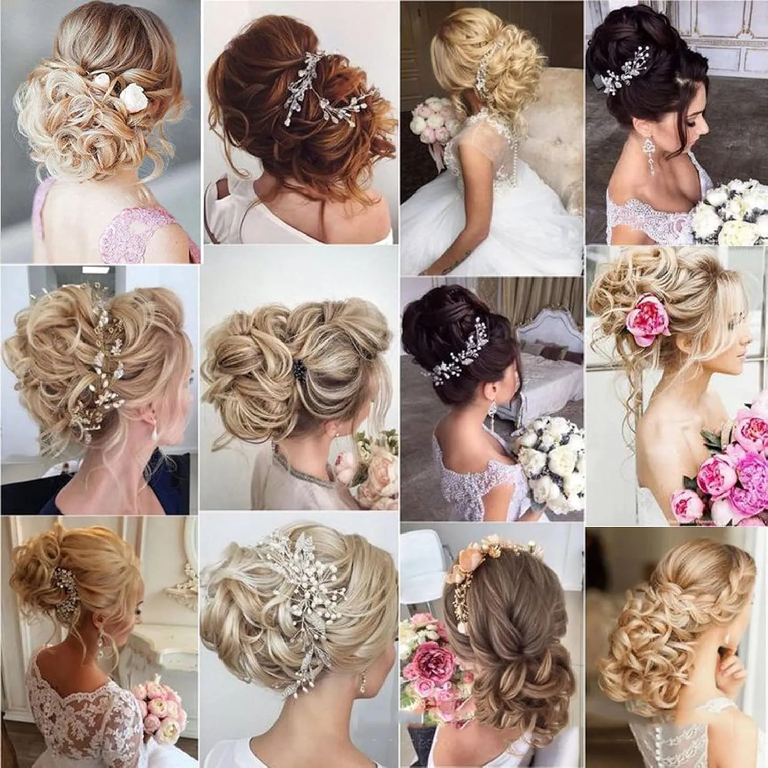 Messy Bun Hair Piece Scrunchies for Women Synthetic Updo Bun Wavy Curly Chignon with Comb Clip In Ponytail for Daily Medium Brown