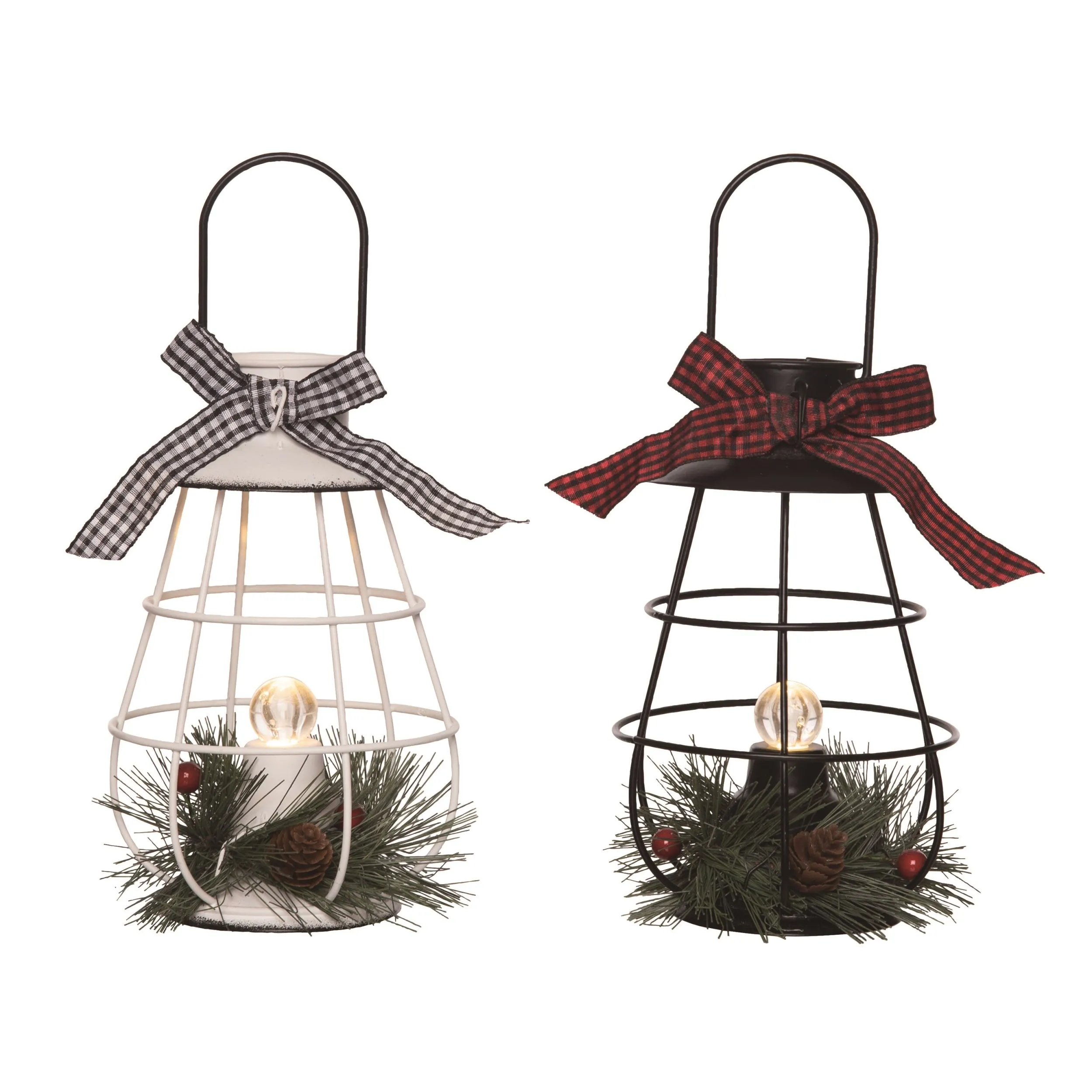 Metal Solar Christmas Décor Lantern 2 Asst