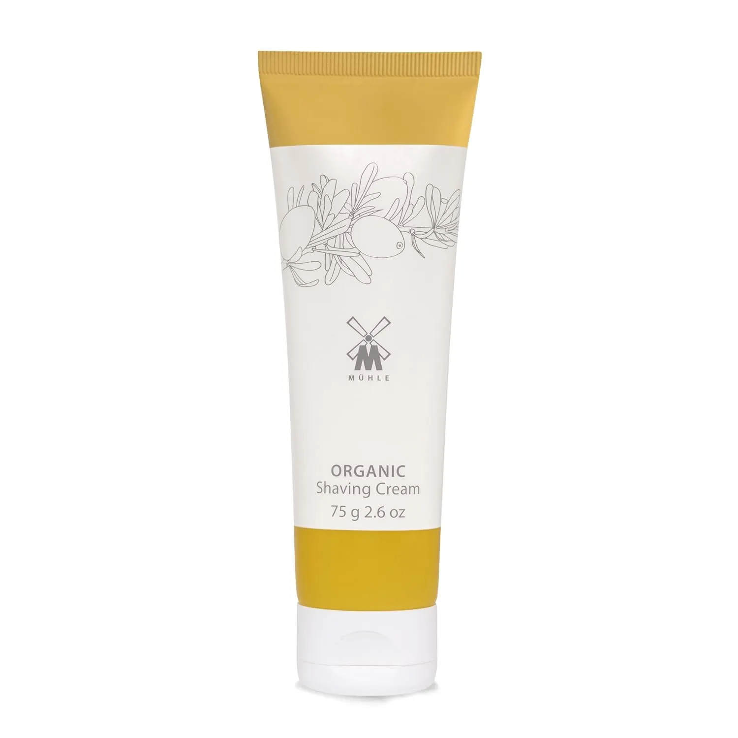 MÜHLE Organic Shaving Cream | Natural Shaving Cream with Argan Oil & other Essential Oils | TSA Travel Size Friendly | BDIH Certified | 100% Vegan | 75mL (2.5 oz) Squeeze Bottle