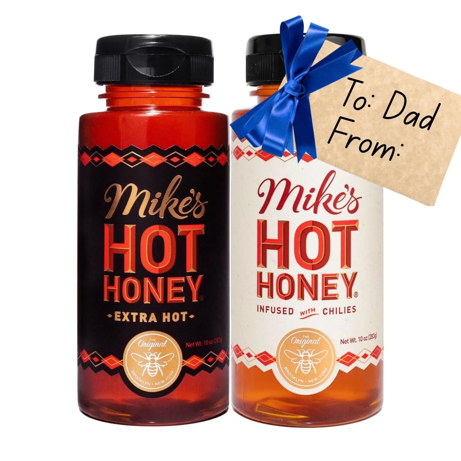 Mike's Hot Honey, Original & Extra Hot, America's #1 Spicy Honey with Chili Peppers, Gluten-Free, Paleo-Friendly, (10oz Bottle, 2 Pack)
