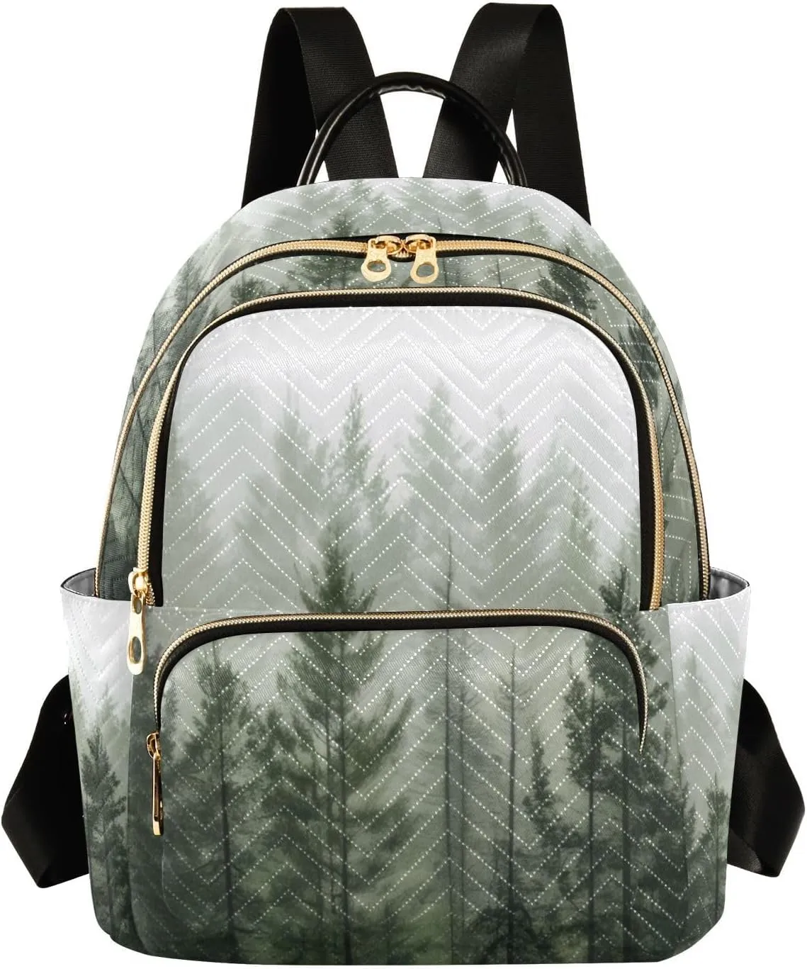 Mini Backpack for Women Pine Trees Mini Backpack Purse Lightweight Small Daypack, 8.5L