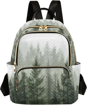 Mini Backpack for Women Pine Trees Mini Backpack Purse Lightweight Small Daypack, 8.5L