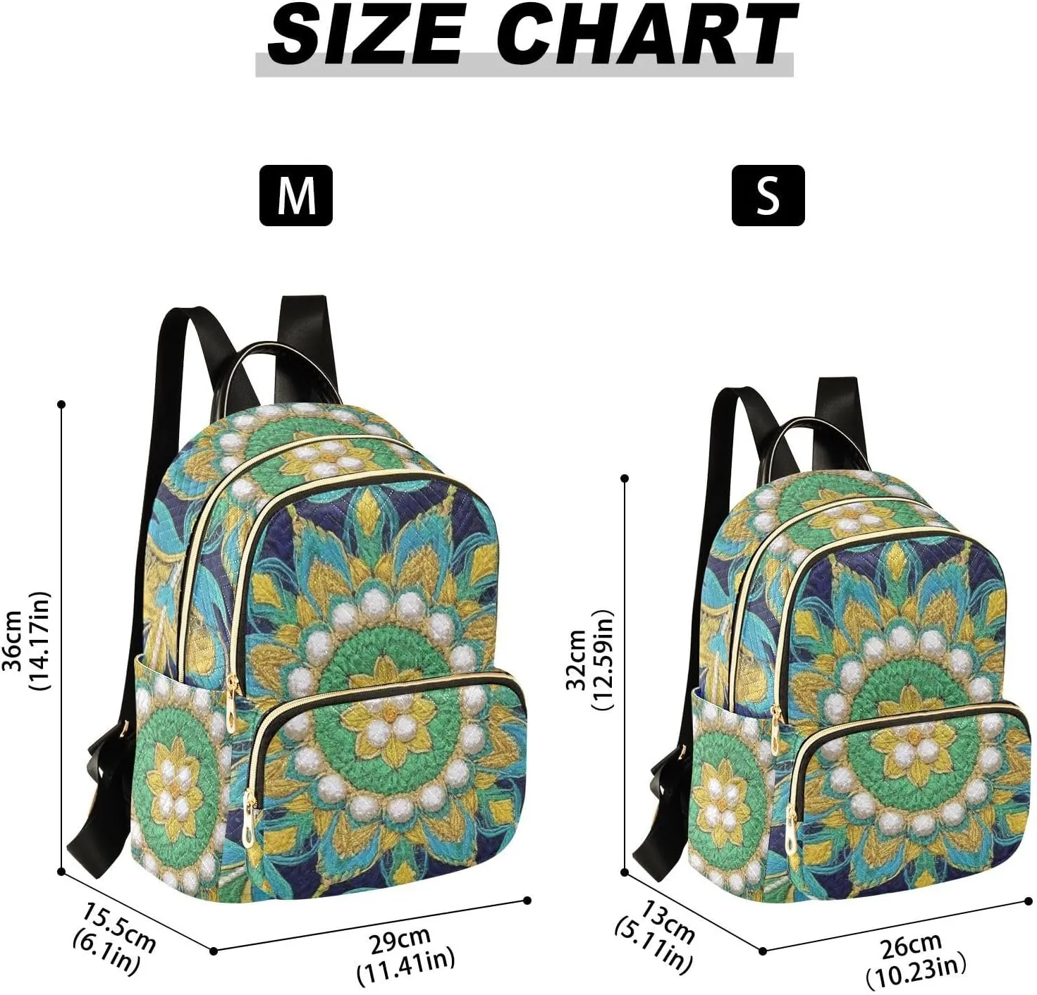Mini Backpack Quilted Purse for Womens Small Backpack Daypack Embroider Pattern for Travel Daily Work,Multi1
